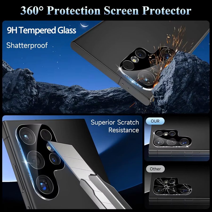 NNBILI 2 Stück Kameraobjektivschutz Folie für Samsung Galaxy S26 Ultra S25 S24+ S23 S22 Serie, transparent, kratzfest und fallschutz - Bild 2