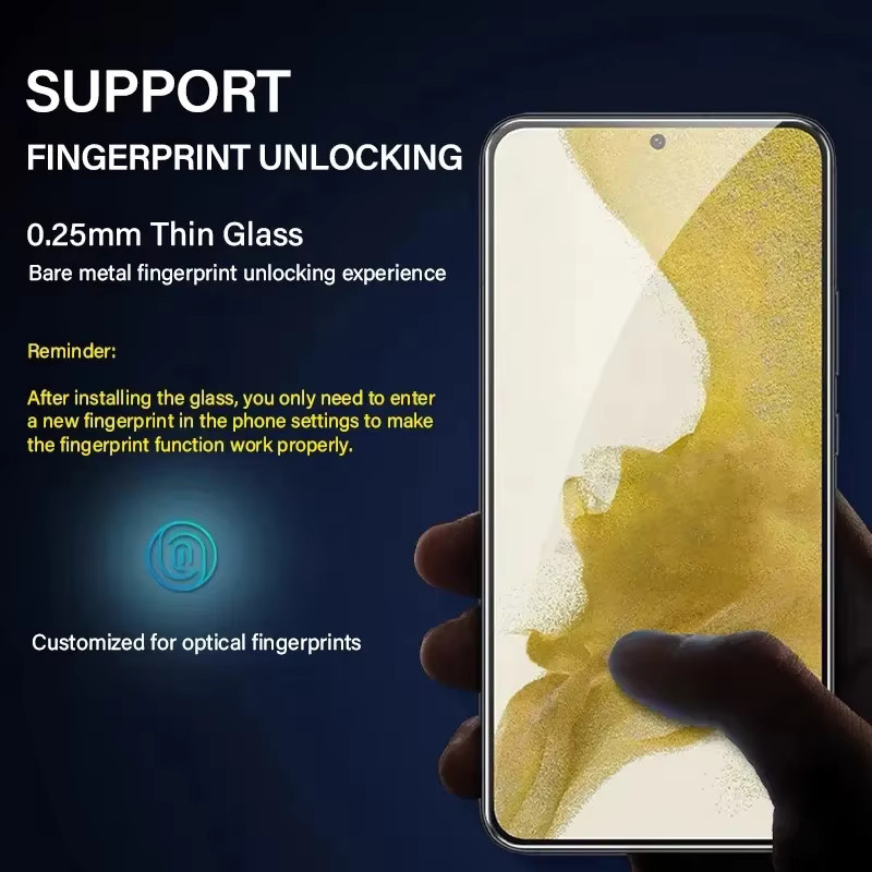 2er-Set gehärtetes Glas Displayschutz für Samsung Galaxy S24 Ultra S23 S22 S21 S20 Plus, transparent, kompatibel mit Fingerabdrucksensor - Bild 2