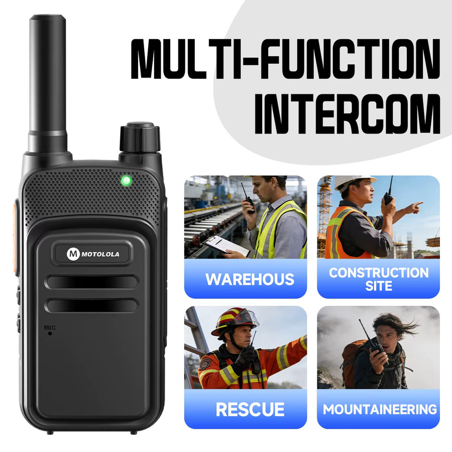 Motorola X7 UHF-Walkie-Talkie-Set in Schwarz, 400-470MHz, 16 Kanäle, Tragbares Zweiwege-Funkgerät für Langstrecken bis zu 10km - Bild 5