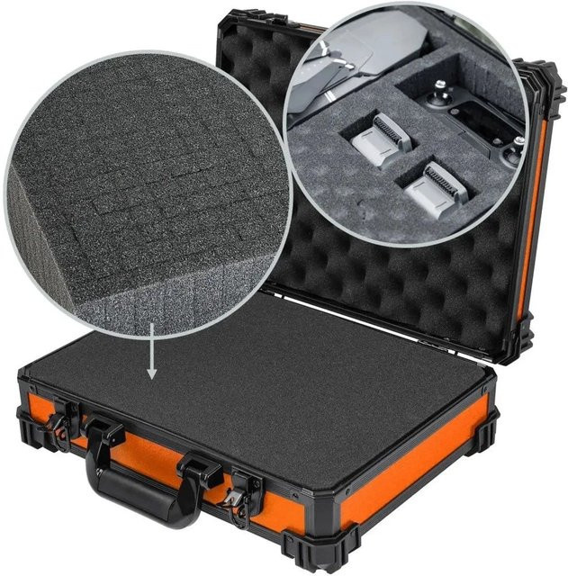 HMF 15502-18 Transportkoffer mit Rasterschaumstoff Universalkoffer in Orange, B: 39 cm, T: 29 cm, H: 12 cm - Bild 1