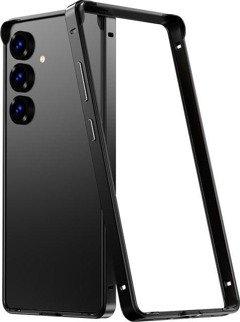 Aluminium Metall-Stoßfängerhülle für Samsung Galaxy S25 Plus in Schwarz und Lila - Bild 1