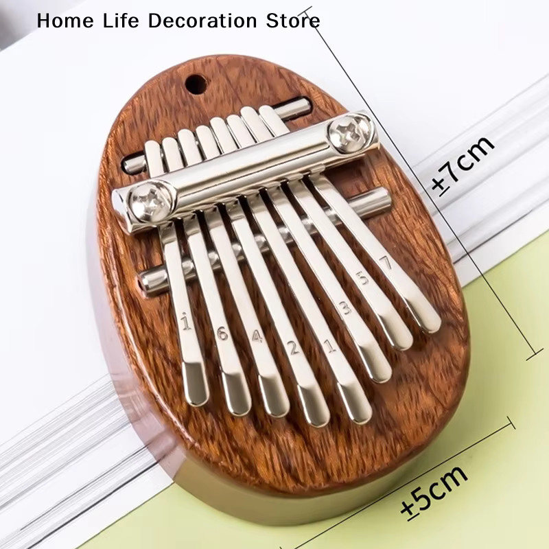 eelhoe Mini Kalimba Holz-Daumenklavier, 8-Tasten, mit Trageband - Bild 5
