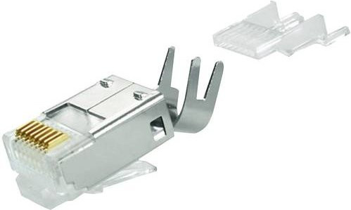 Telegärtner RJ45-Stecker Cat.6 geschirmt 8-polig in Silber für Ethernet/LAN - Bild 1