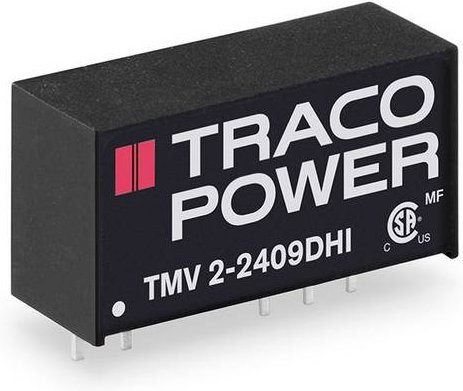 TracoPower TMV 2-1212SHI DC/DC-Wandler, Print, Schwarz, 12 V/DC zu 12 V/DC, 168mA, 1W, 1 Ausgang - Bild 1