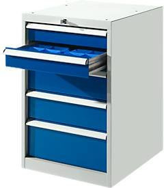Schubladenschrank SB 5801 von Schäfer Shop Select in Lichtgrau und Blau aus Stahl, B/T/H: 57,2 x 56,4 x 80,0 cm - Bild 1