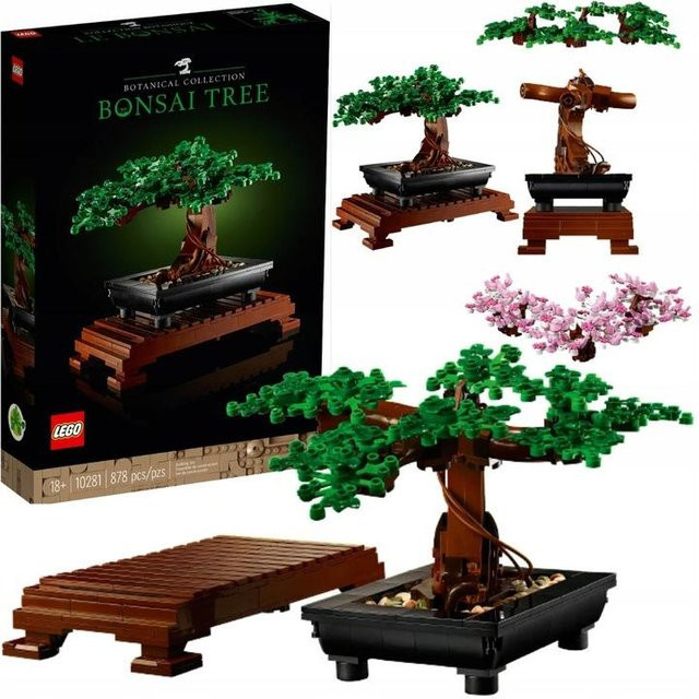LEGO Bonsai-Baum Dekoration Set in Grün und Rosa für Erwachsene - Bild 1