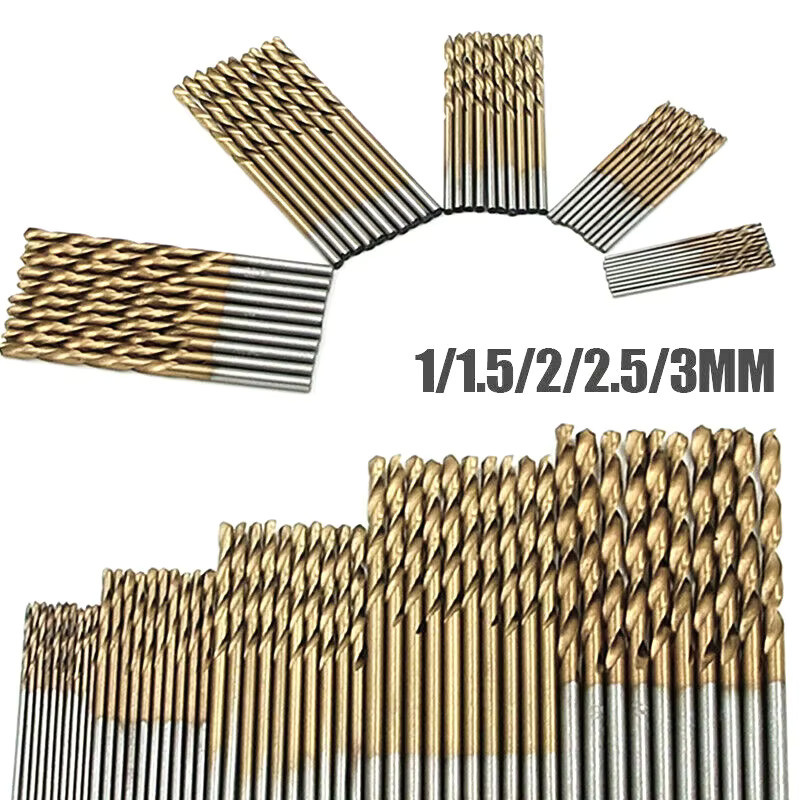 Probon 50-teiliges HSS Bohrer-Set mit Titanbeschichtung in Silber und Gold für Metall, Holz und Aluminium - Bild 3