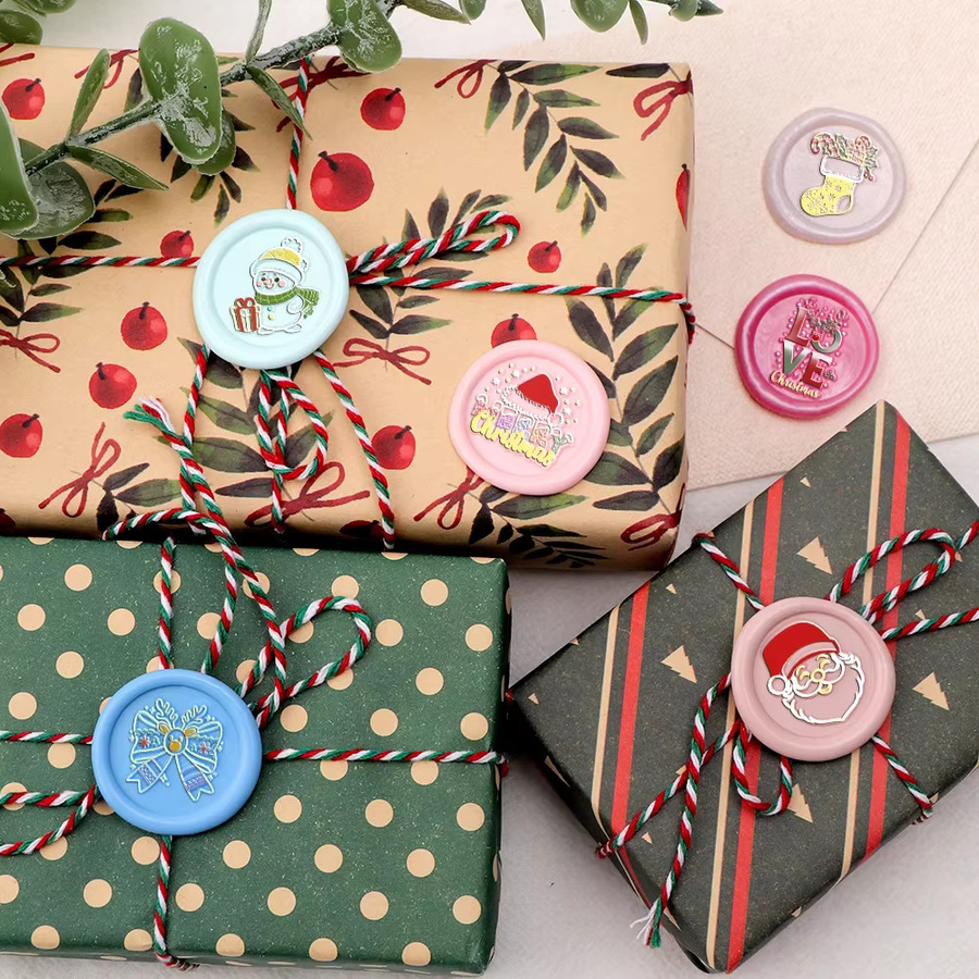 Wachs Siegel Stempel Weihnachten Serie mit Schneemann Kopf für DIY Geschenkverpackungen und Scrapbooking in Multicolor - Bild 2