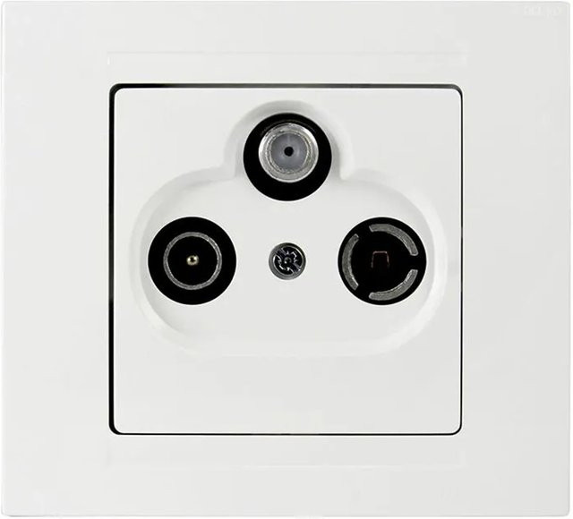 Günsan Moderna Multimedia Kombination Antennendose für Sat TV und Radio in Weiß - Bild 1