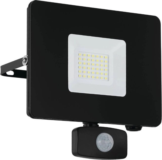 Eglo LED-Außenstrahler Faedo Schwarz mit Bewegungsmelder und Dämmerungssensor, B/H/T: 19 x 17,5 x 1 cm - Bild 1