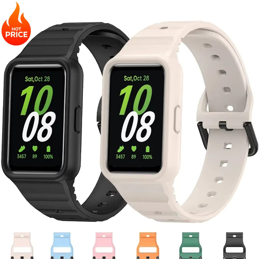 CAOWTAN Uhrenarmband Silikon, Schwarz, Unisex, für Samsung Galaxy Fit 3 - Bild 1