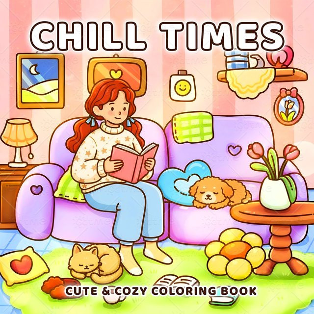 CHILL TIMES Malbuch für Erwachsene mit einfachen Mustern in Multicolor - Bild 1