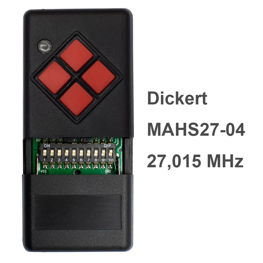 DICKERT Garagenfernbedienung Handsender 27 MHz in Rot und Schwarz (Modell MAHS27-01 MAHS27-04) - Bild 4