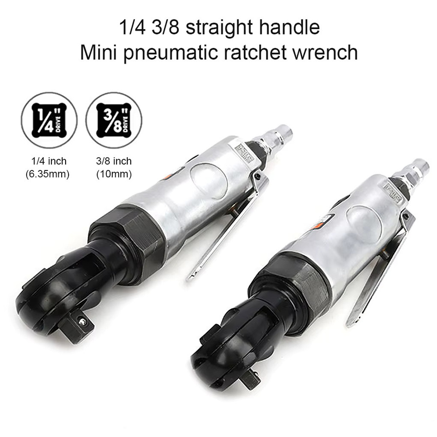 Strgomea Mini Pneumatischer Ratschenschlüssel Multifunktionales Luftwerkzeug für Fahrzeuge mit 1/4 Zoll und 3/8 Zoll Vierkantkopf - Bild 2