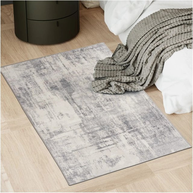 Tectake Vintage Designer Teppich Nadira mit abstraktem Shabby-Chic-Muster in Beige und Grau, B/T: 150 x 80 cm - Bild 1