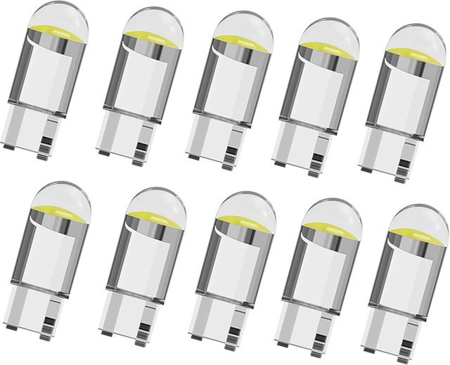 NATURIXY COB LED Autolampen W5W 194 T10 mit Glasgehäuse für Innenraumbeleuchtung und Kennzeichenleuchte in Weiß, Blau oder Rot - Bild 1