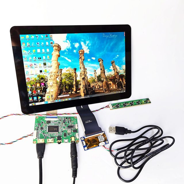 Knowletter 10 Zoll IPS Touch-Display-Modul-Kit mit 2K QHD Auflösung in Schwarz für Raspberry Pi 3, Pi 4 sowie Android und Windows Systeme - Bild 1