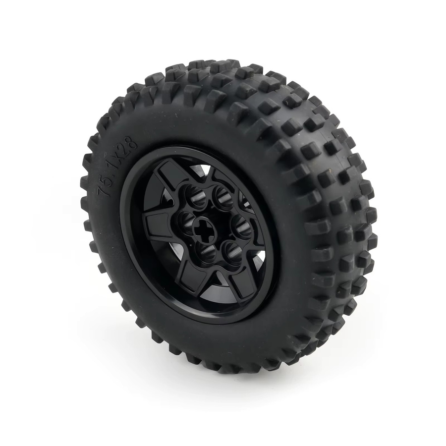 Wishiot MOC Bausteine Reifen und Räder für Fahrzeug-Modelle, Schwarz, Durchmesser: 62,4 mm, Breite: 20 mm - Bild 2