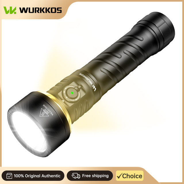 Wurkkos TS27 Hochleistungs-Taschenlampe in Schwarz mit 3200 lm, RGB-Beleuchtung und 846 Meter Reichweite, wiederaufladbar - Bild 1