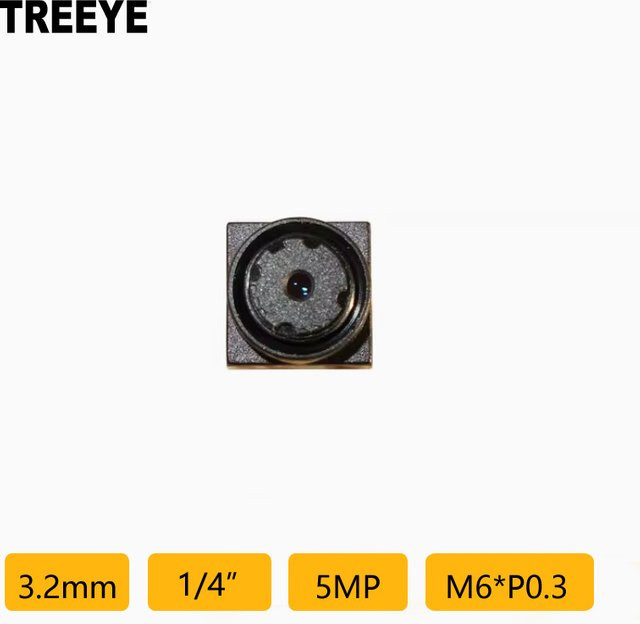 TREEYE HD 5,0 Megapixel M6 Objektiv mit 3,2 mm Brennweite und Barcode-Scanning sowie Gesichtserkennung in Schwarz - Bild 1