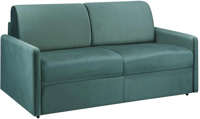 Vente-unique Schlafsofa Calife in Smaragdgrün mit Samtbezug, Breite: 170 cm - Bild 1