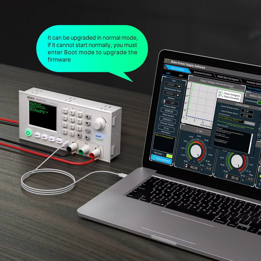 Diymore RD6030W Einstellbares Tischnetzteil mit WiFi und USB-C, 60V 24A Buck Converter zur Batterieladung - Bild 3
