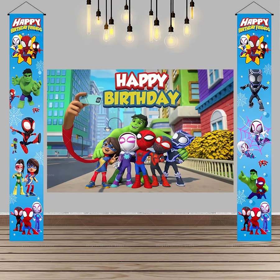 Spidey und Seine Erstaunlichen Freunde Hintergrund Dekoration für Kindergeburtstage von Beast Kingdom in Mehrfarbig - Bild 1