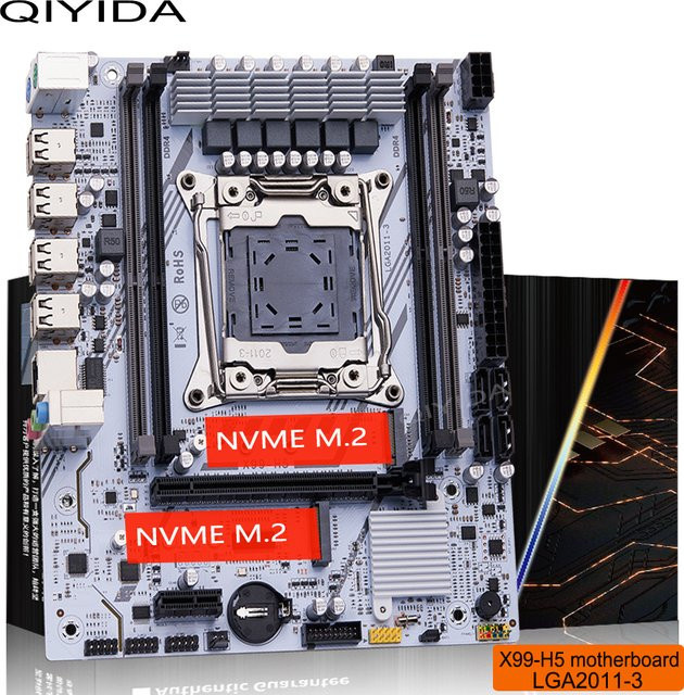 QIYIDA X99 Motherboard LGA2011-3 mit M.2-Steckplatz, unterstützt DDR4-Speicher, SATA und USB - Bild 1