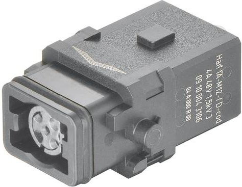 HARTING Stifteinsatz 09100043106 mit 4 Crimpen in Schwarz aus Kunststoff - Bild 1