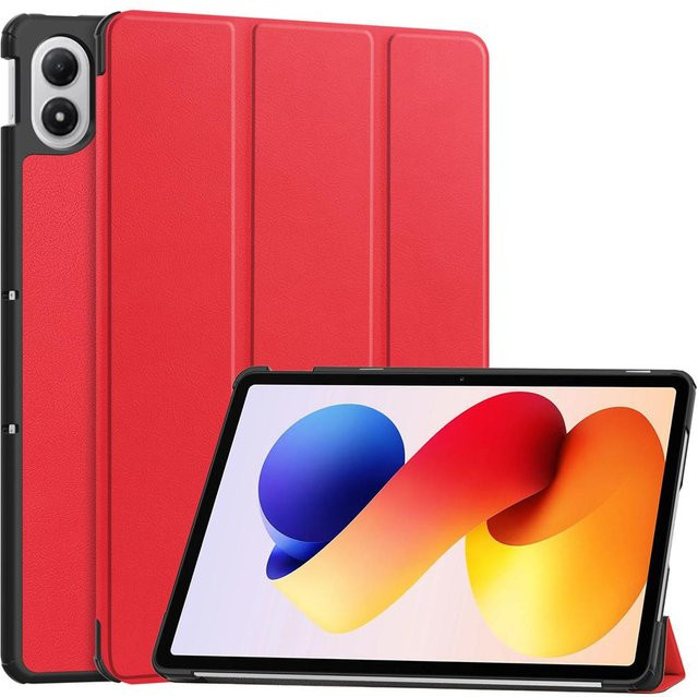 Xiaomi Redmi Pad 2 Pro 12.1 Hülle Faltbare Flip-Leder-Ständer Smart-Tablet-Abdeckung in Rot - Bild 1