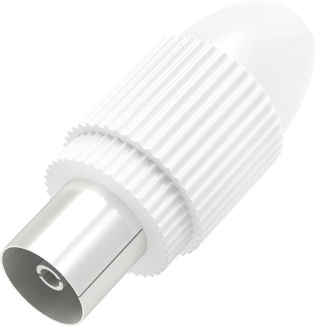 Hama Antennen-Kupplung Koax klemmbar in Weiß - Bild 1