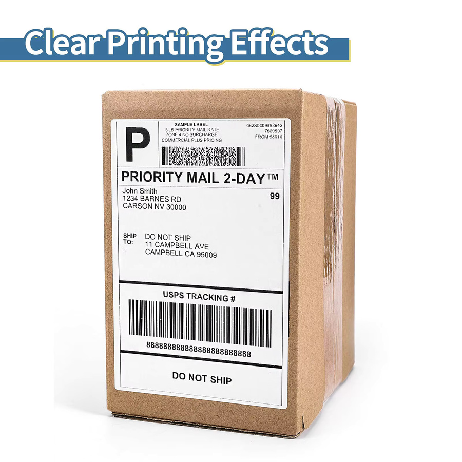 Phomemo A6 Direkt-Thermoetiketten in Weiß, 100 Stück Fanfold-Versandetiketten für PM-241BT/D520 Frachtbriefdrucker, 4x6 Zoll - Bild 2