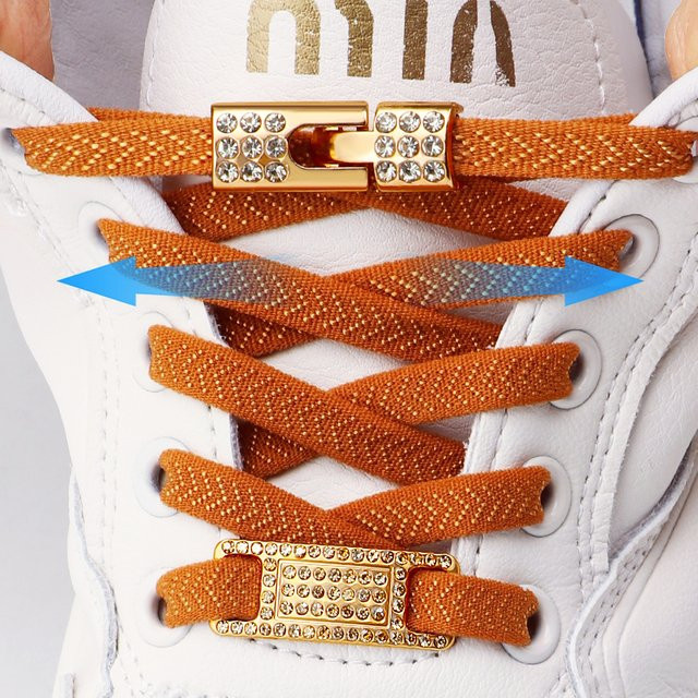 SMATLELF Schnürsenkel-Charms, elastisch, Diamant-Kreuzschlösser, Unisex - Bild 1