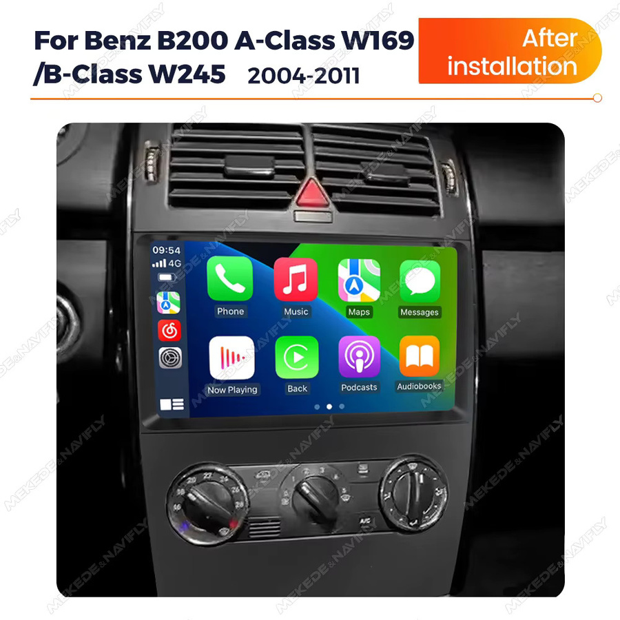 STRONGNAVI Android 14 Multimedia Player mit CarPlay und Android Auto sowie GPS für Benz B200 A-Klasse W169 und B-Klasse W245 (2004-2011), Schwarz - Bild 3