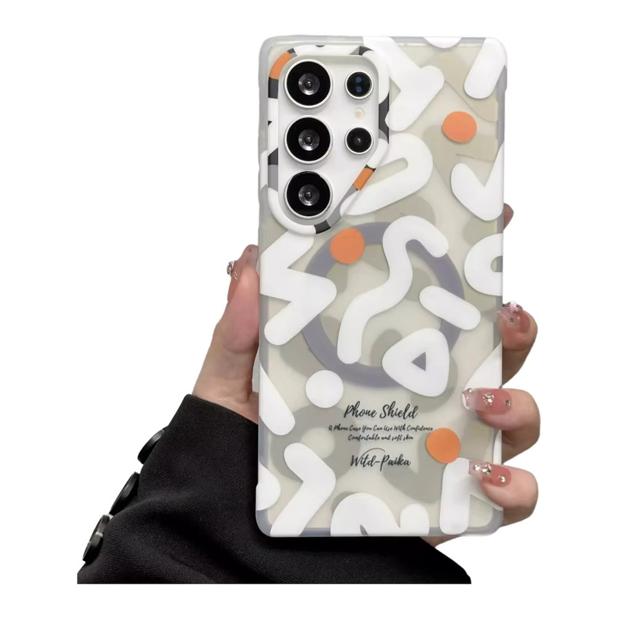 Ins Style Graffiti Handyhülle für Samsung Galaxy S26 Ultra S25 S24 Ultra mit MagSafe Kompatibilität, Transparent, Multicolour - Bild 2