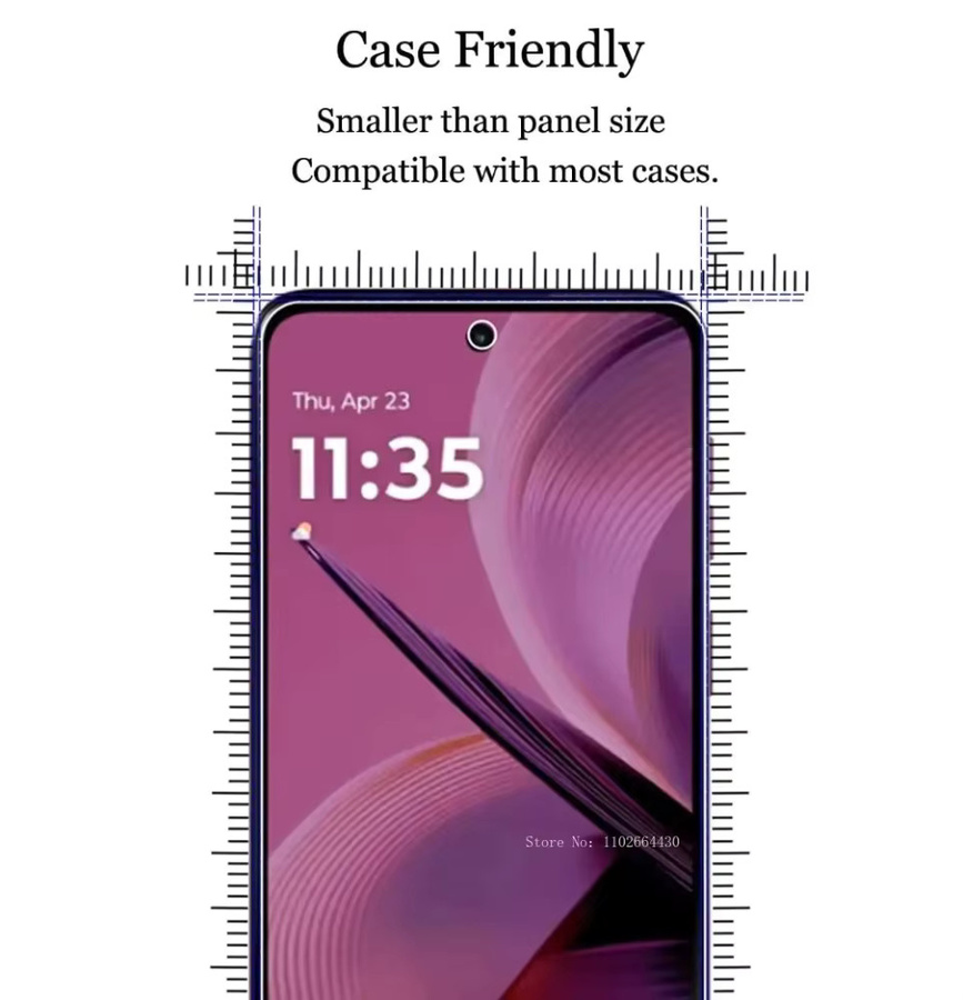 Displayschutzfolie aus gehärtetem Glas für Motorola Moto G56 G55 G54 G53 Serie, transparent, 9H kratzfest und hüllenfreundlich - Bild 4