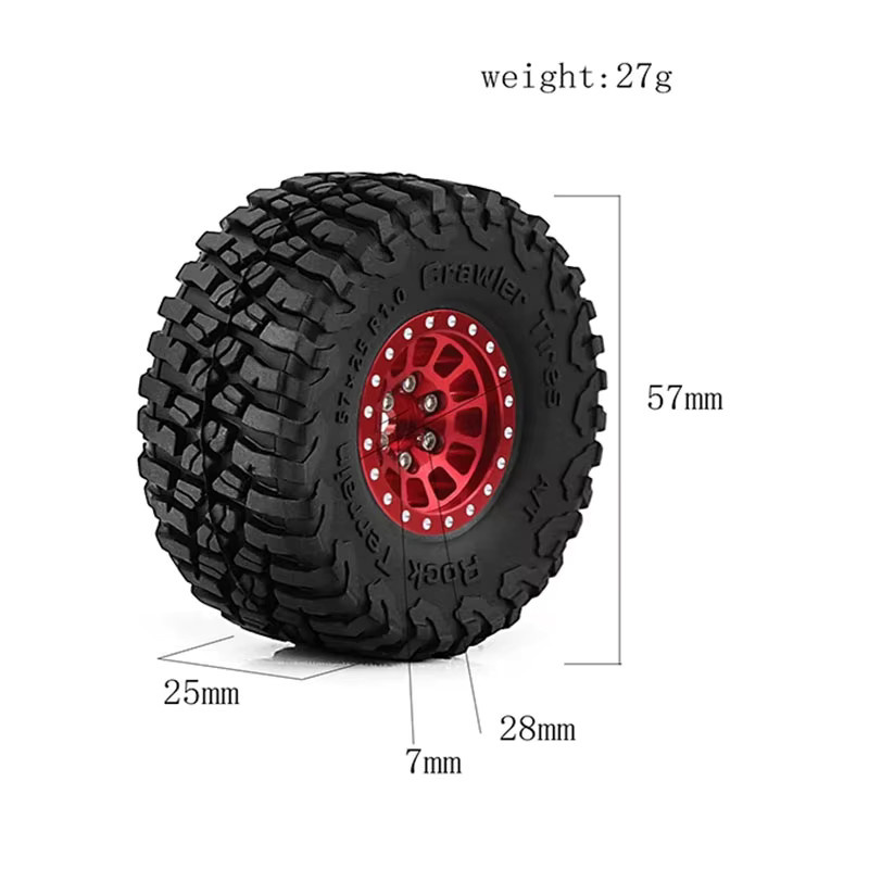 Traxxas TRX4-M Metallräder mit Reifen, 4-teiliges Set, 1:18, Metall, Gummi - Bild 2