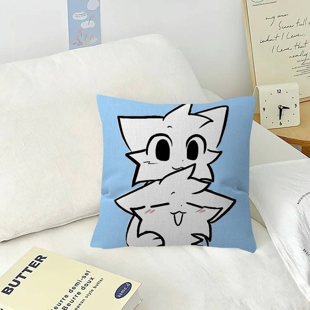 Boykisser Kissenbezug mit lustigem Katzen-Motiv in Blau, B/B/B: 40 x 40 x 40 cm - Bild 1