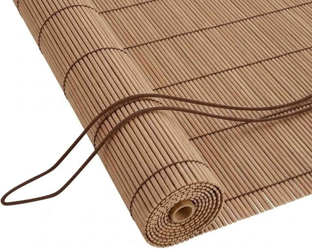 vidaXL Bambus-Rollo Braun, semi-transparent, UV-beständig, Breite: 60 cm, Höhe: 160 cm - Bild 1