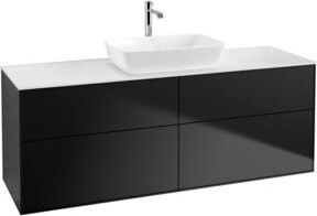 V&B Waschtischunterschrank Finion mit Wandbeleuchtung in Weiß und Blau, B/T/H: 160 x 60 x 50,1 cm - Bild 1
