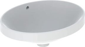Geberit Einbauwaschtisch VariForm aus Keramik, Farbe: Weiß, Form: Oval, mit Überlauf, B/T: 50 x 40 cm - Bild 1