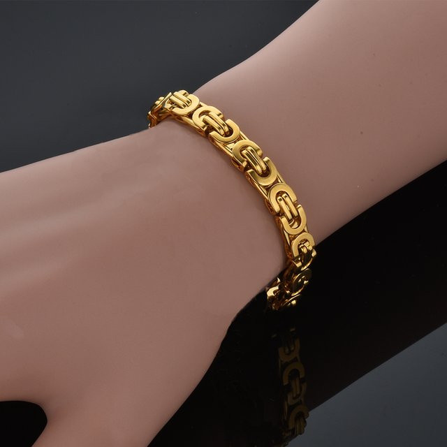 MAGIC ZONE Armband, 316L Edelstahl, 6mm, Gold Silber Farbe, Unisex - Bild 1