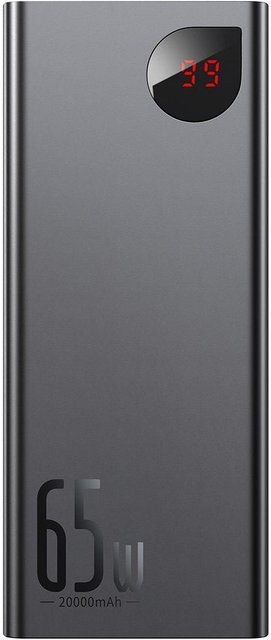 Baseus Adaman Externer Akku Schwarz 20000mAh 65W mit QC + PD und USB-C sowie USB-A Anschlüssen - Bild 1