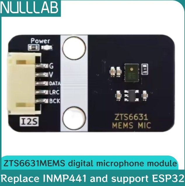 NullLab ZTS6631 MEMS Hochempfindliches Mikrofonmodul mit Gehäuse in Schwarz, Ersatz für INMP441, kompatibel mit ESP32 und Home Assistant - Bild 1