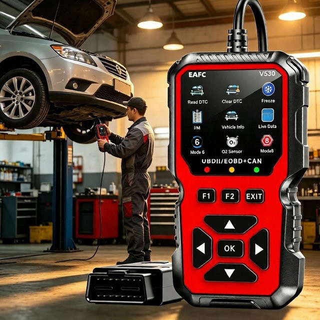 EAFC Auto OBD2-Scanner Diagnosegerät zur Fehlercode-Auslesung für alle OBD II Protokoll-Fahrzeuge ab Baujahr 2000 - Bild 1