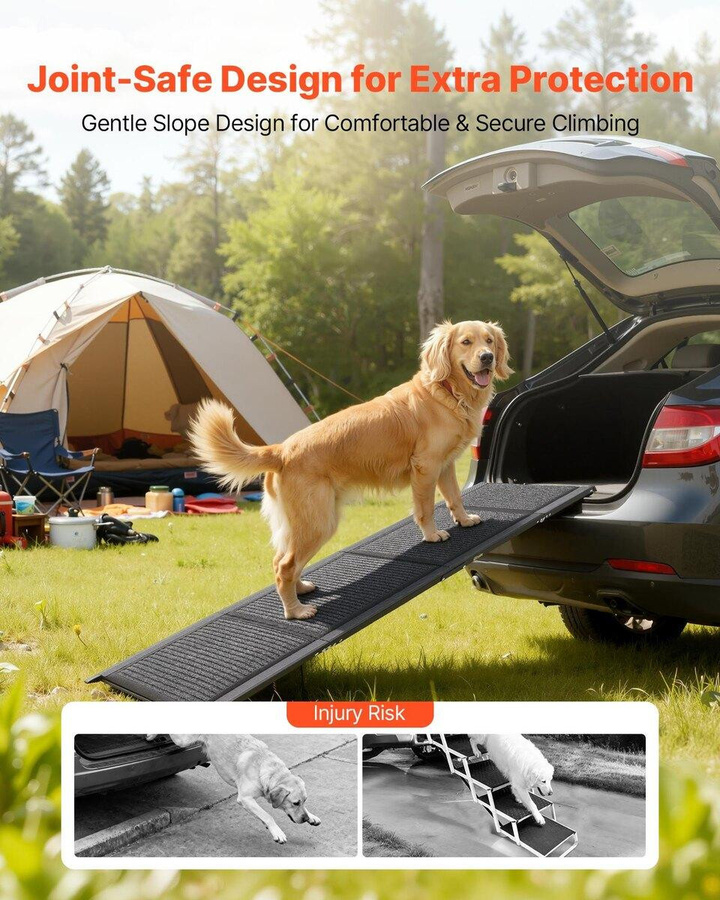 Faltbare Hunderampe für Autos von Buying Solutions, MB, Schwarz, Länge: 160 cm, Breite: 43,2 cm, für mittlere und große Hunde bis 113 kg mit rutschfester Filzoberfläche - Bild 5
