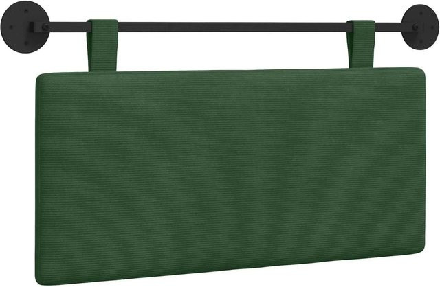 vidaXL Hängendes Kopfteil aus Cordstoff in Grün mit Streifenmuster, B/H: 90 x 55 cm - Bild 1