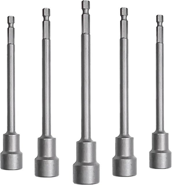 DAZZLEEX Sechskantmutter Treiber Bohrer Steckschlüssel Verlängerung Hülse, Farbe: Silber, Länge: 150 mm, passend für 6 mm bis 19 mm - Bild 1
