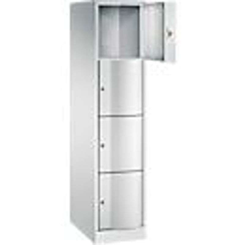 C+P Schließfachschrank Resisto mit 4 Fächern, Lichtgrau, B: 39,6 cm, T: 64,0 cm, H: 195,0 cm - Bild 2