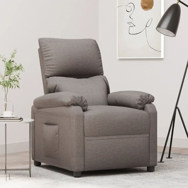 Modern Relaxsessel von vidaxl in Taupe meliert aus Stoff und Metall - Bild 1